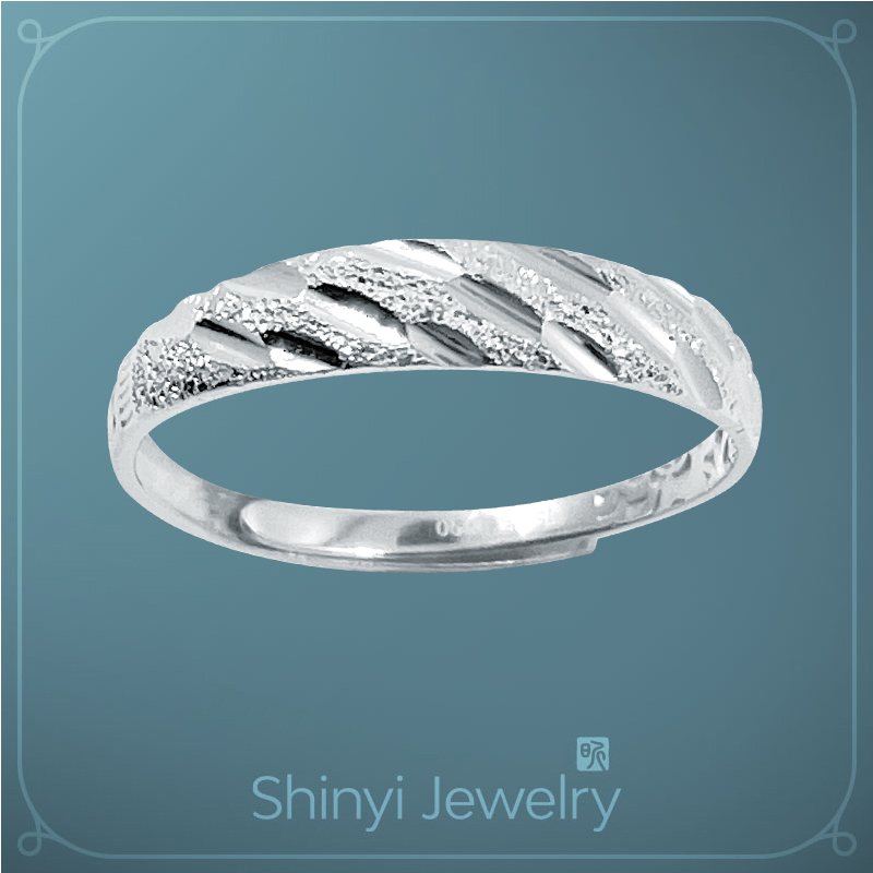 閃耀刻花補財庫990足銀戒