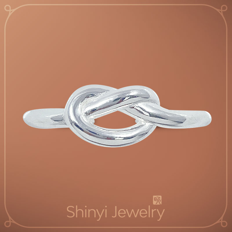 愛情結同心足銀戒