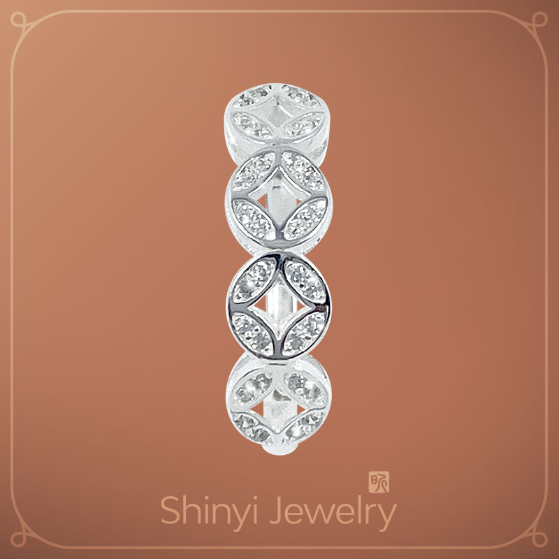 贏賺錢脈鋯石足銀戒