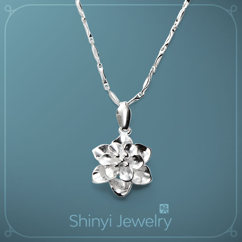 淨心蓮花990足銀墜鍊