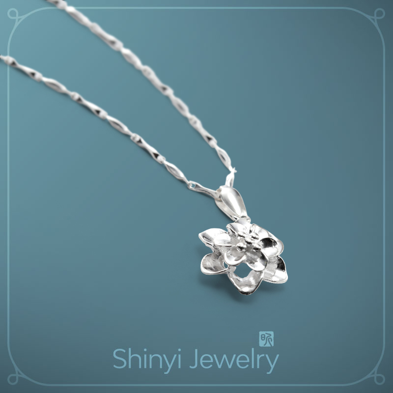 淨心蓮花990足銀墜鍊