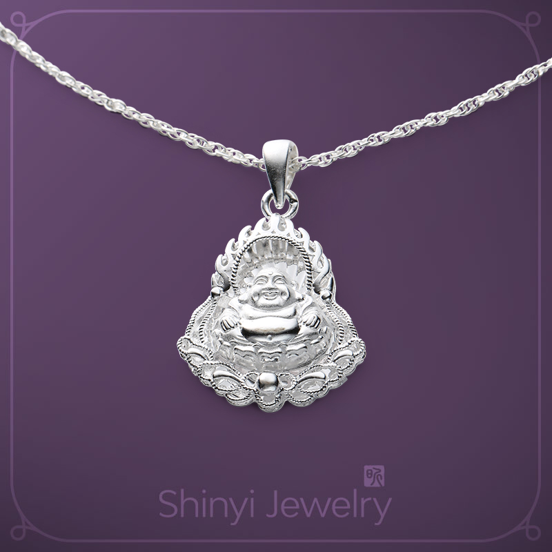 豁達大度足銀歡喜佛墜
