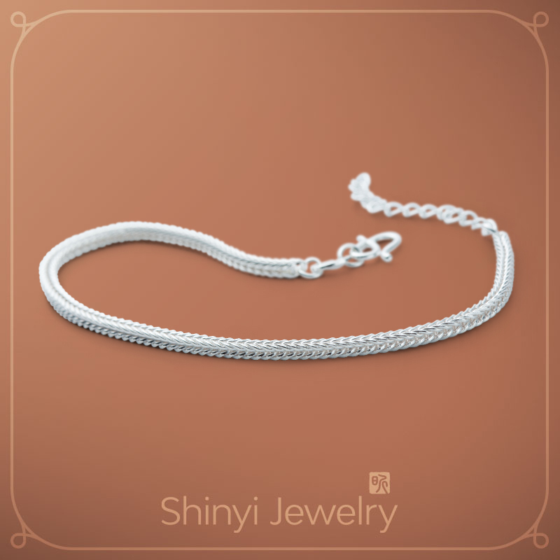 時尚狐尾蕭邦足銀手鍊