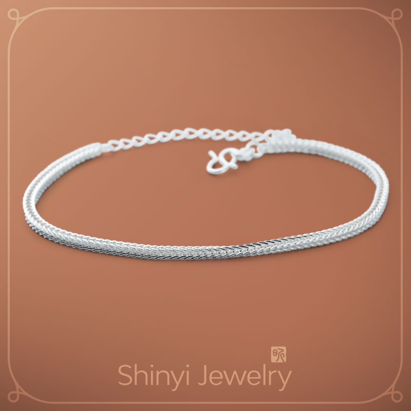 時尚狐尾蕭邦足銀手鍊