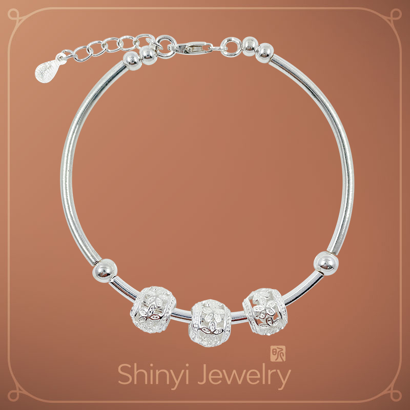 女人有錢花轉運珠足銀鐲