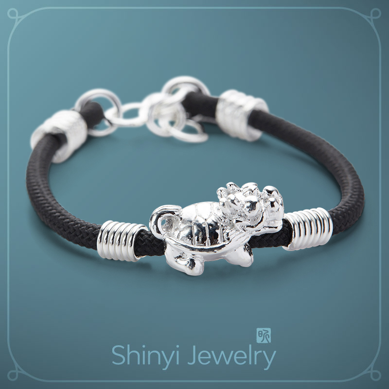 安居鎮宅守財龍龜黑繩手鍊