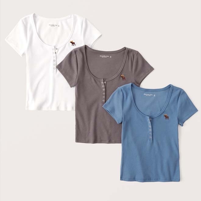 Abercrombie & Fitch Womens TShirt Henley Packs