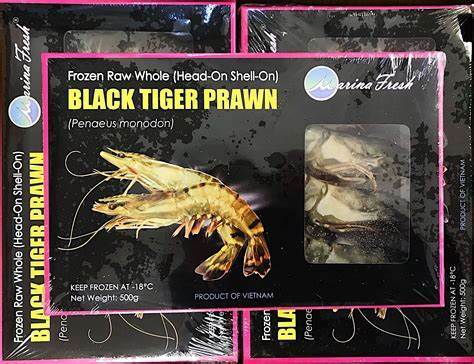 越南 原隻有頭虎蝦  (5隻) 500g