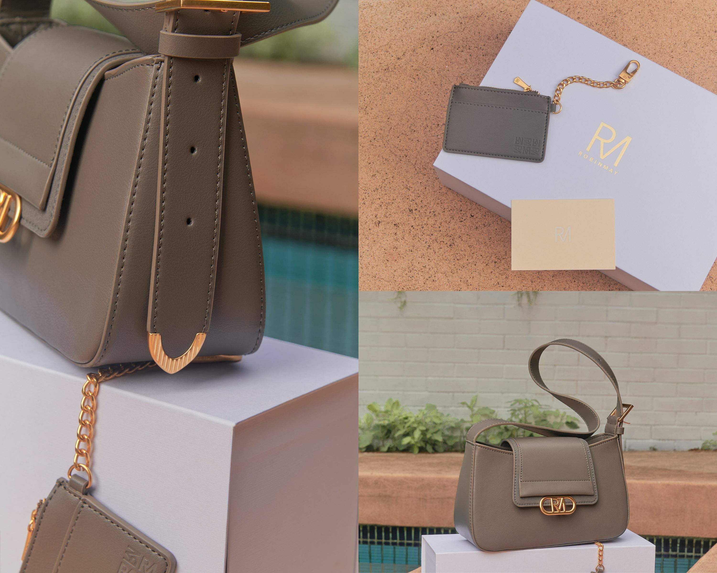 艾拉假期肩背包用三種不同的面料製成。