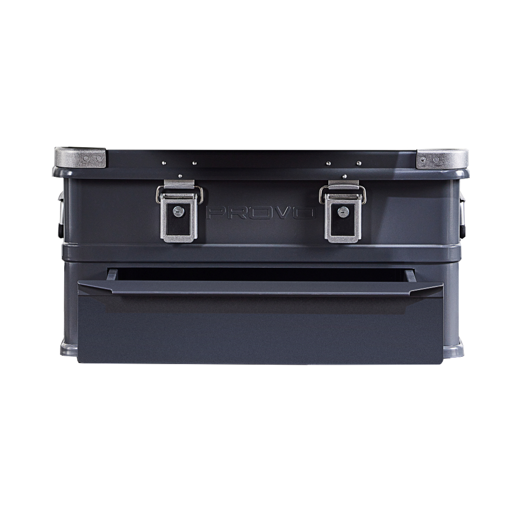 酷麥鋁箱 工業風上掀收納抽屜小型鋁箱桌_50公升