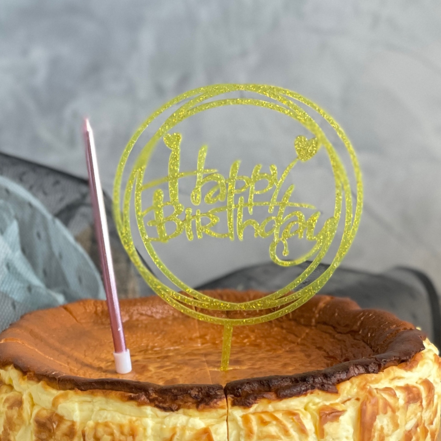 Birthday Set ( Topper + Imported Candle + Plastic Knife )