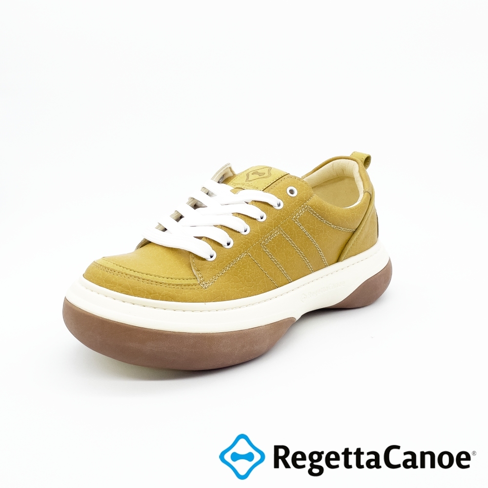 大阪樂步健康鞋RegettaCanoe-繫帶厚底中性運動風休閒鞋CJFT001(MUS-芥黃色)