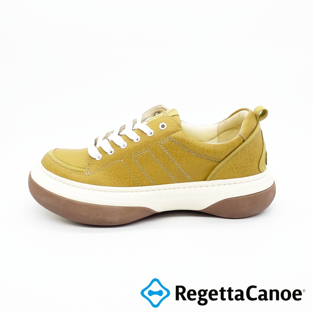 大阪樂步健康鞋RegettaCanoe-繫帶厚底中性運動風休閒鞋CJFT001(MUS-芥黃色)