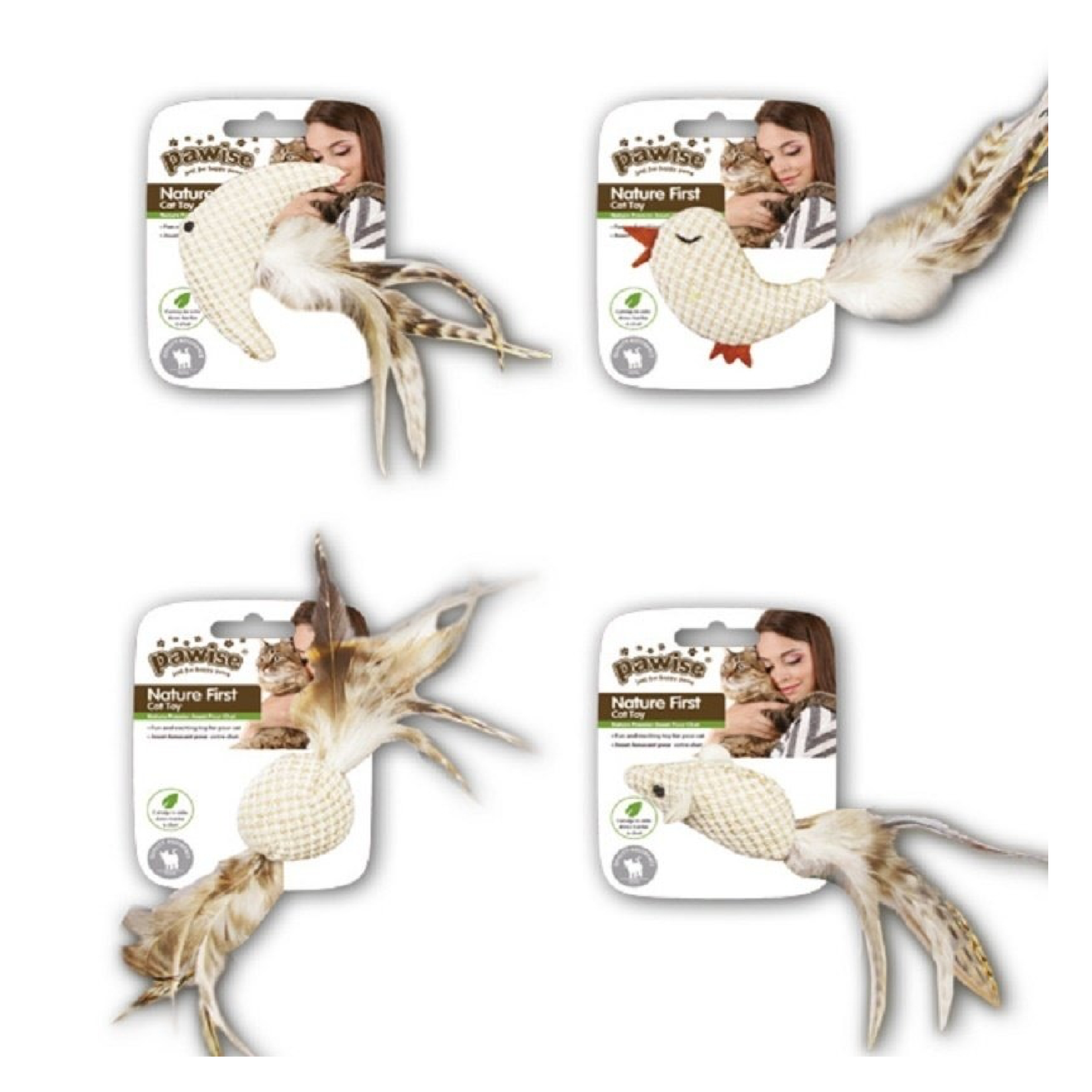 Pawise⎜大自然系列貓玩具 (雀仔/魚/波波/老鼠)（No.28145)