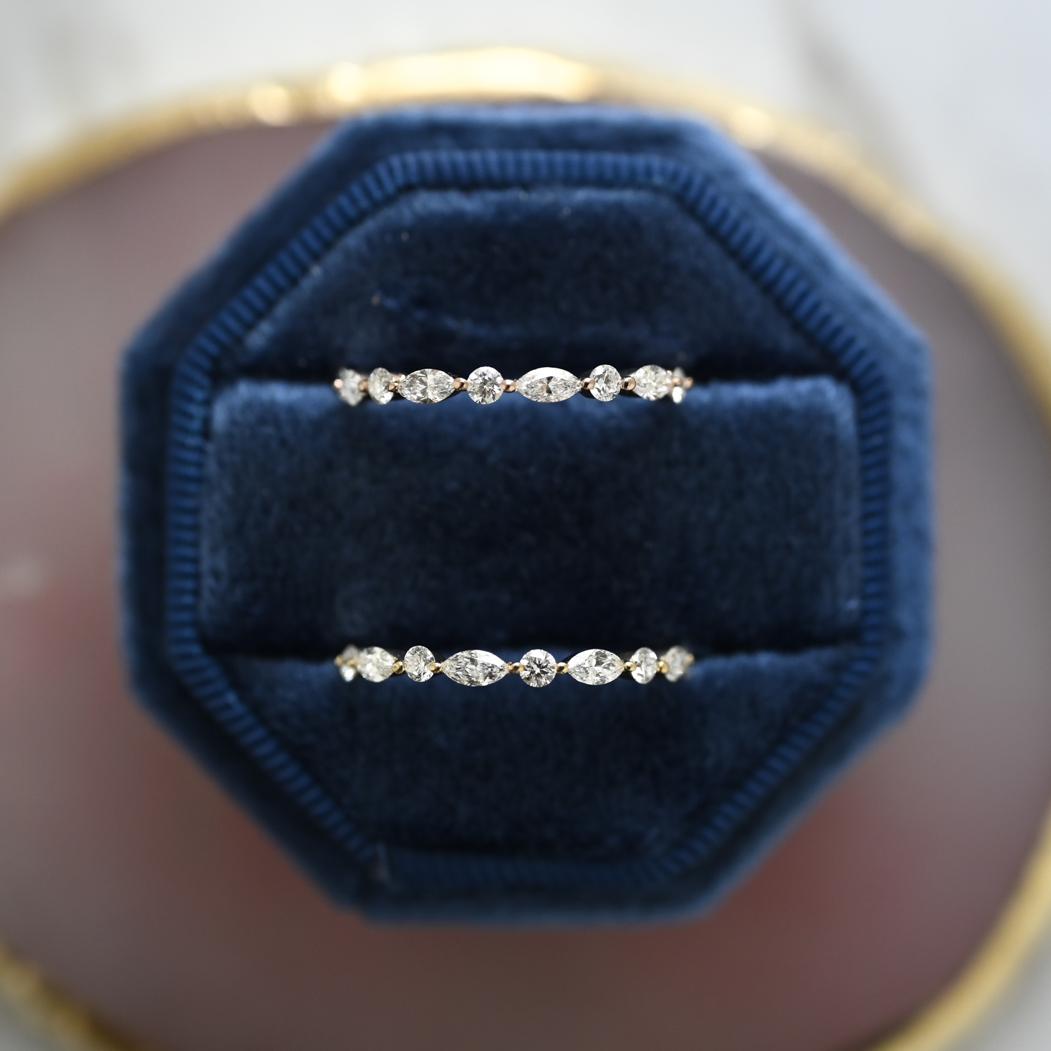 18K Marquise & Round Diamond Eternity Ring