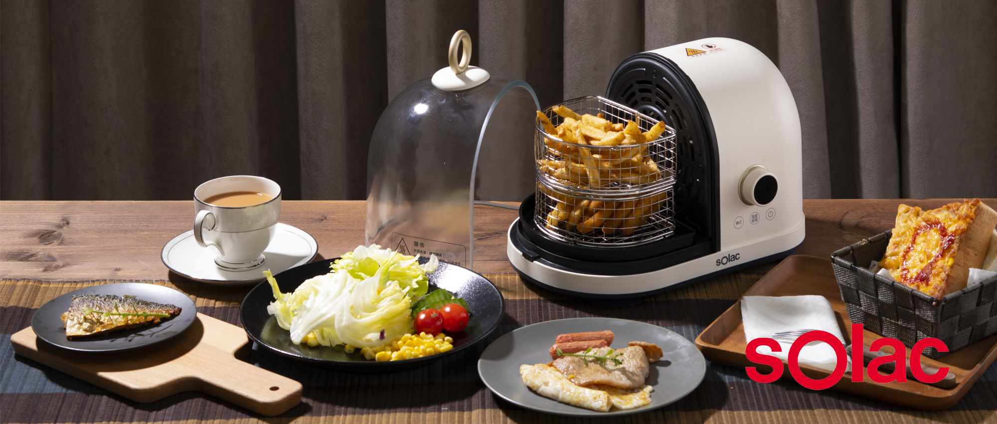 sOlac 透明可視 SAF-702W 膠囊空氣烤炸鍋 氣炸鍋