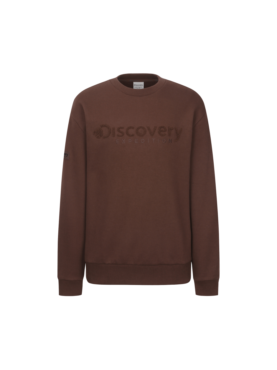 Discovery Logan 大LOGO 長袖 大學T 紅褐色 男