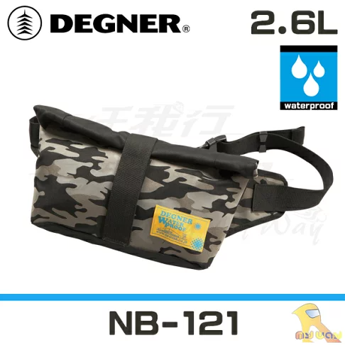 DEGNER NB-121 防水 反光 捲式開口 腰包 2.6L 日本京都 NB121 迷彩黑