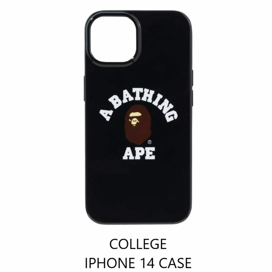 2022AW BAPE APE COLLEGE IPHONE 14 CASE 透明 黑色 大頭 手機殼