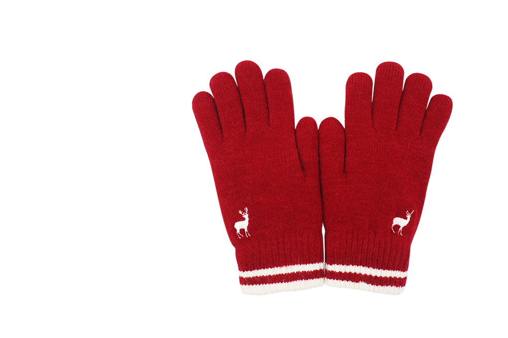 【肌暖】女士麋鹿刺繡雙層保暖手套丨G1446T