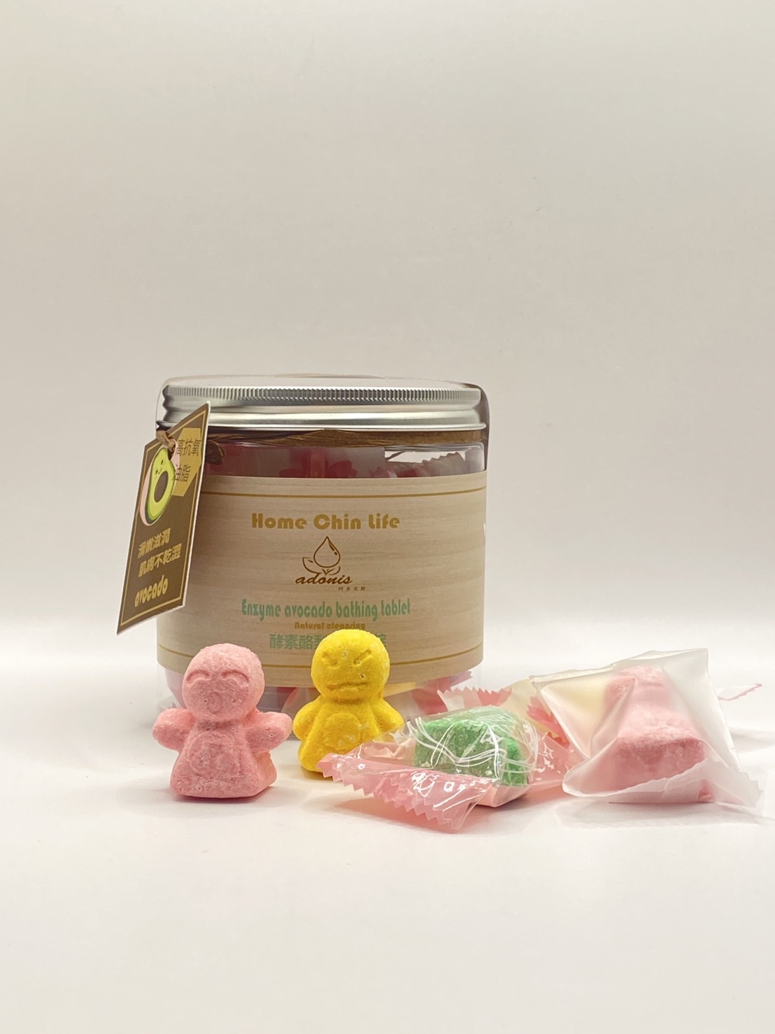 【鴻琴生活】【阿多尼斯】擦澡酵素系列-擦澡酵素酪梨沐浴劑錠(多規格)