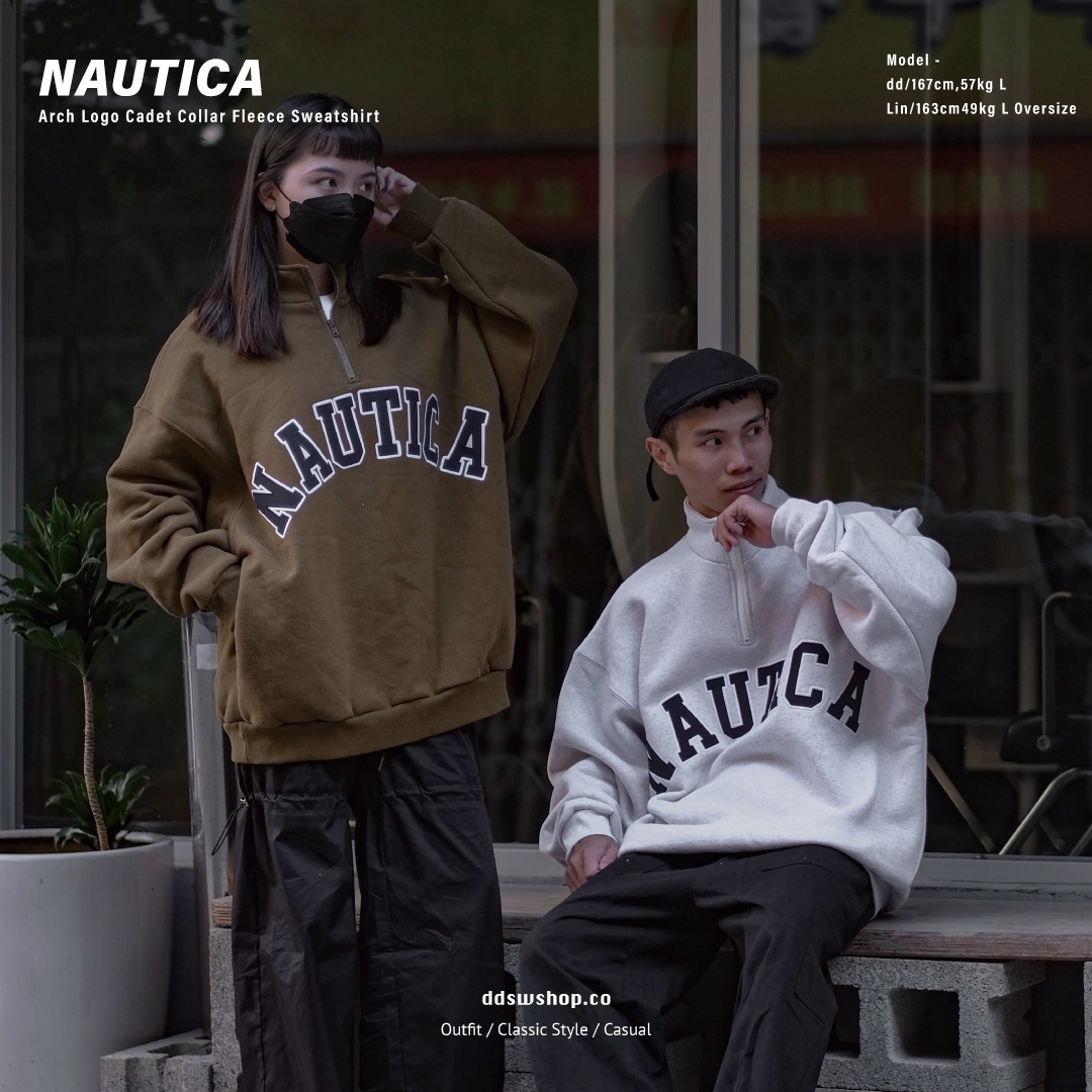 NAUTICA/ノーティカ Cadet Collar Fleece Sweat shirt-