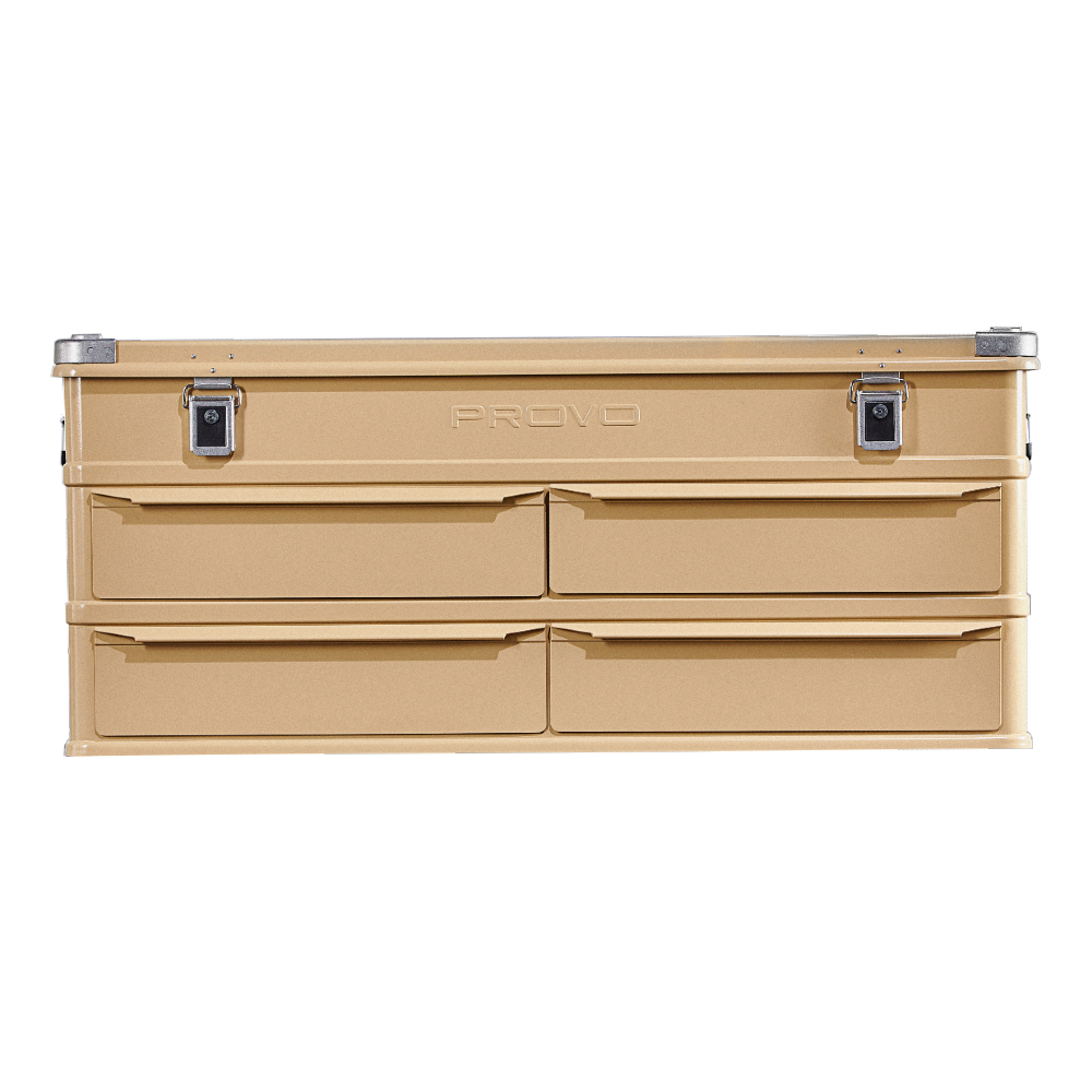 酷麥鋁箱 工業風上掀收納抽屜大型鋁箱桌_370公升