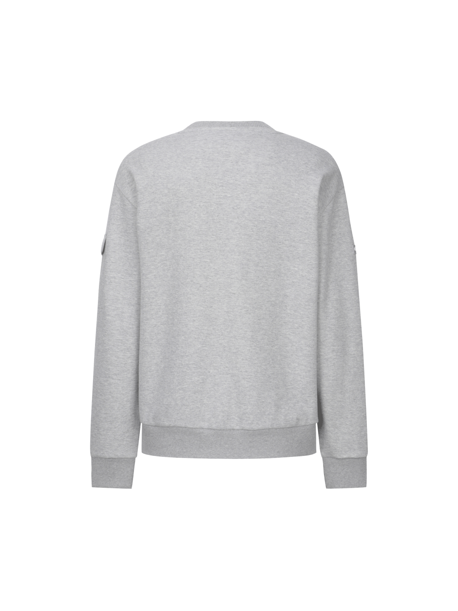 Discovery 素色 小LOGO 長袖 大學T 灰色 男