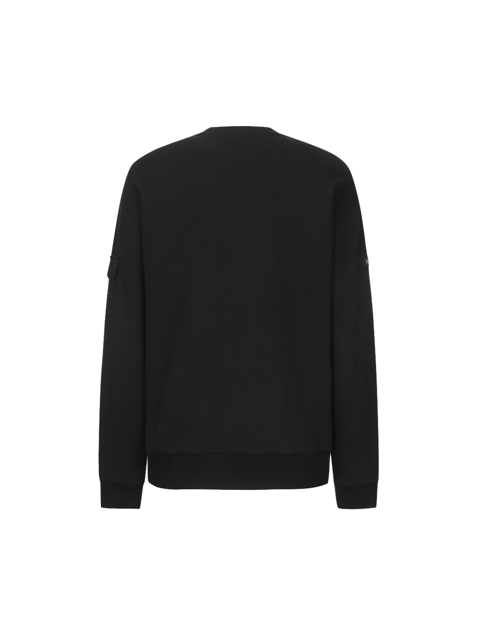 Discovery 素色 小LOGO 長袖 大學T 黑色 男