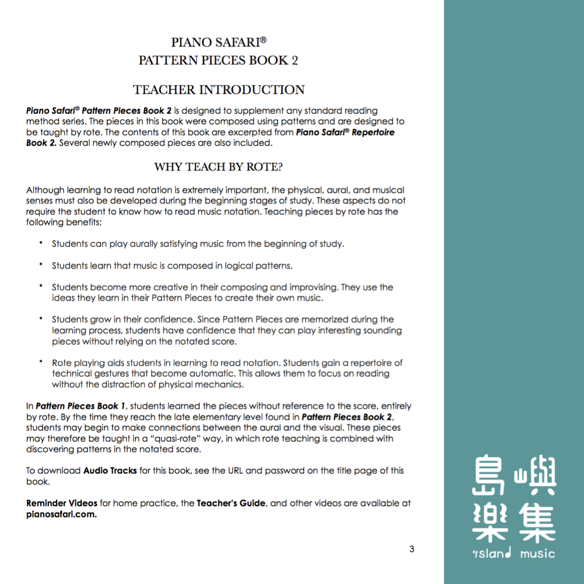 PIANO SAFARI Level 2 Pattern Pieces 樂曲集