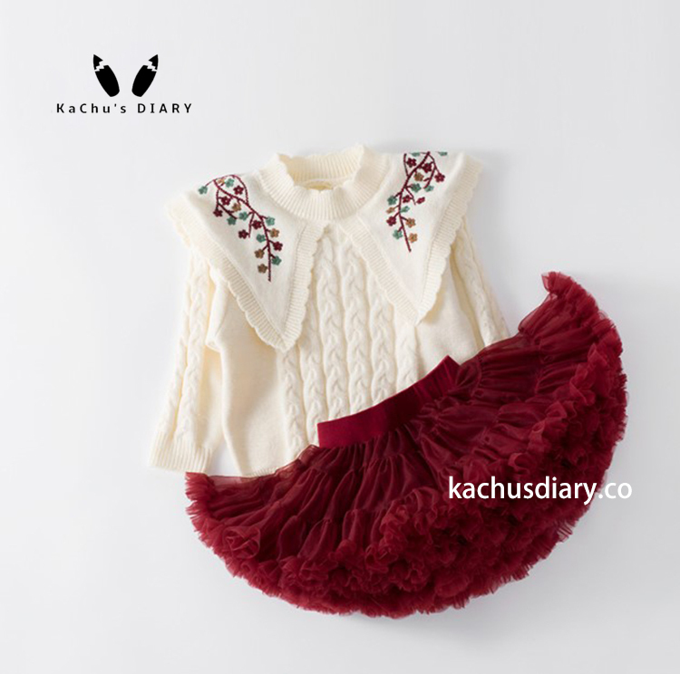 Burgundy tutu skirt set