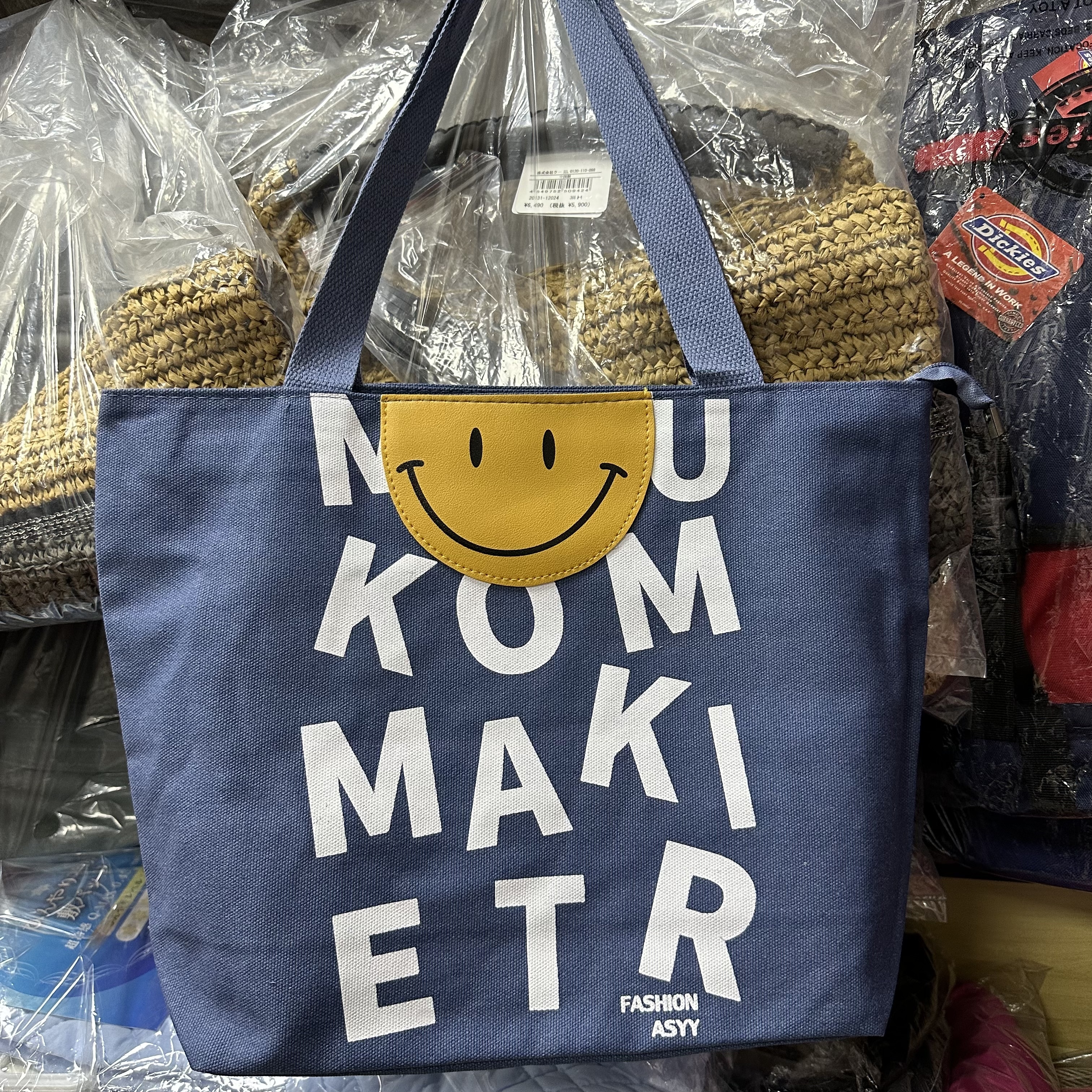 帆布單膊笑臉拉鏈袋