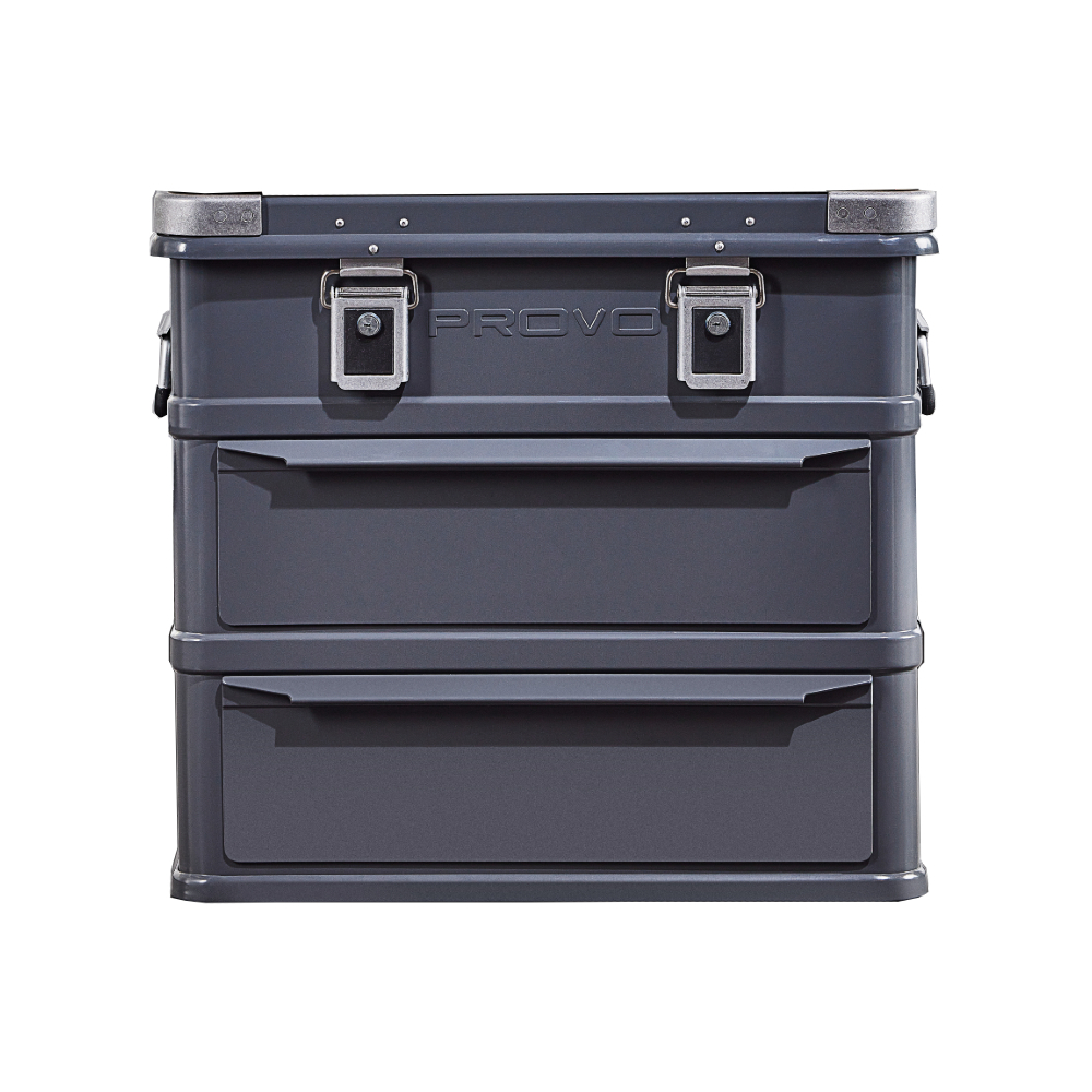 酷麥鋁箱 工業風上掀收納抽屜中型鋁箱桌_135公升