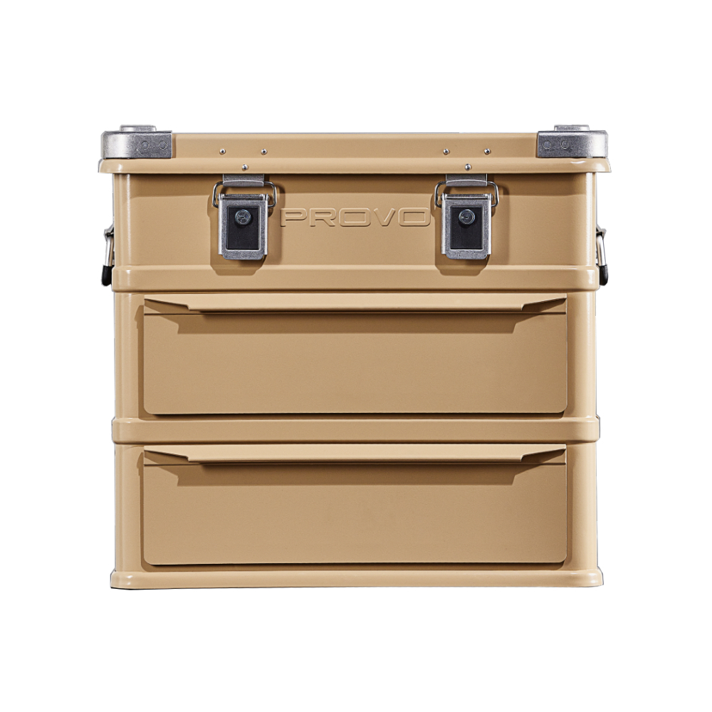 酷麥鋁箱 工業風上掀收納抽屜中型鋁箱桌_135公升