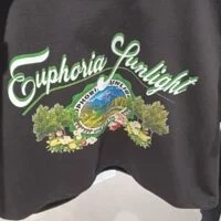 [S] ADLV GREENERY CROP TOP SHORT SLEEVE T-SHIRT,BLACK, ADLV22SS-SSCGRA-BLK [FINAL SALE] (SAV100)