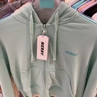 [S] NERDY W'S CROPPED NY HOODIE ZIP UP,MINT, SN110 (SN110)