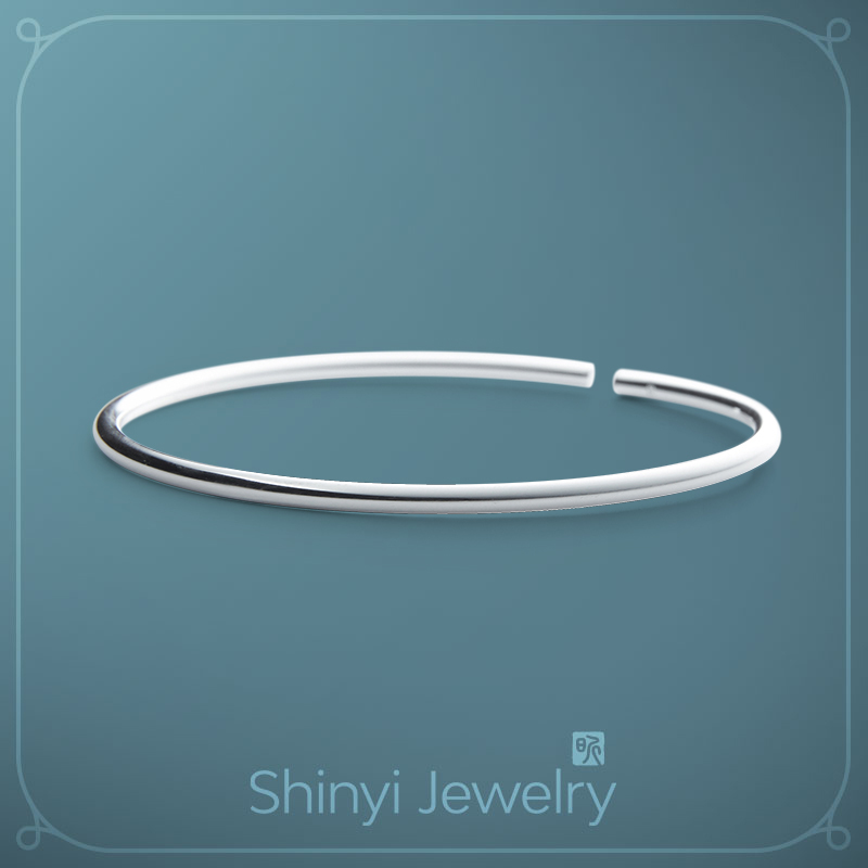 簡約時尚足銀線鐲（開合式）