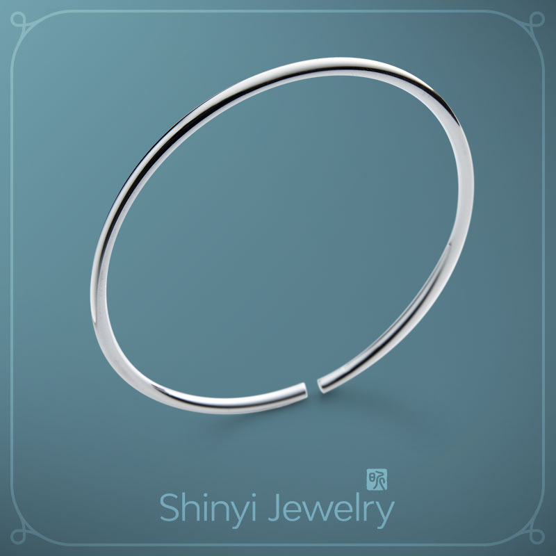 簡約時尚足銀線鐲（開合式）