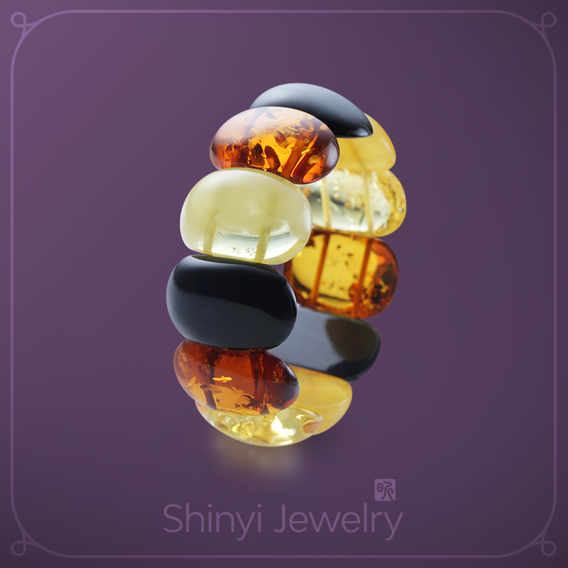 波羅的海多彩天然琥珀手排（27.8克）