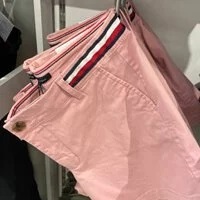[S] TOMMY HILFIGER STRIPE WAIST 5" SHORT ,PINK, 76J2523-661 [FINAL SALE] (STH38)