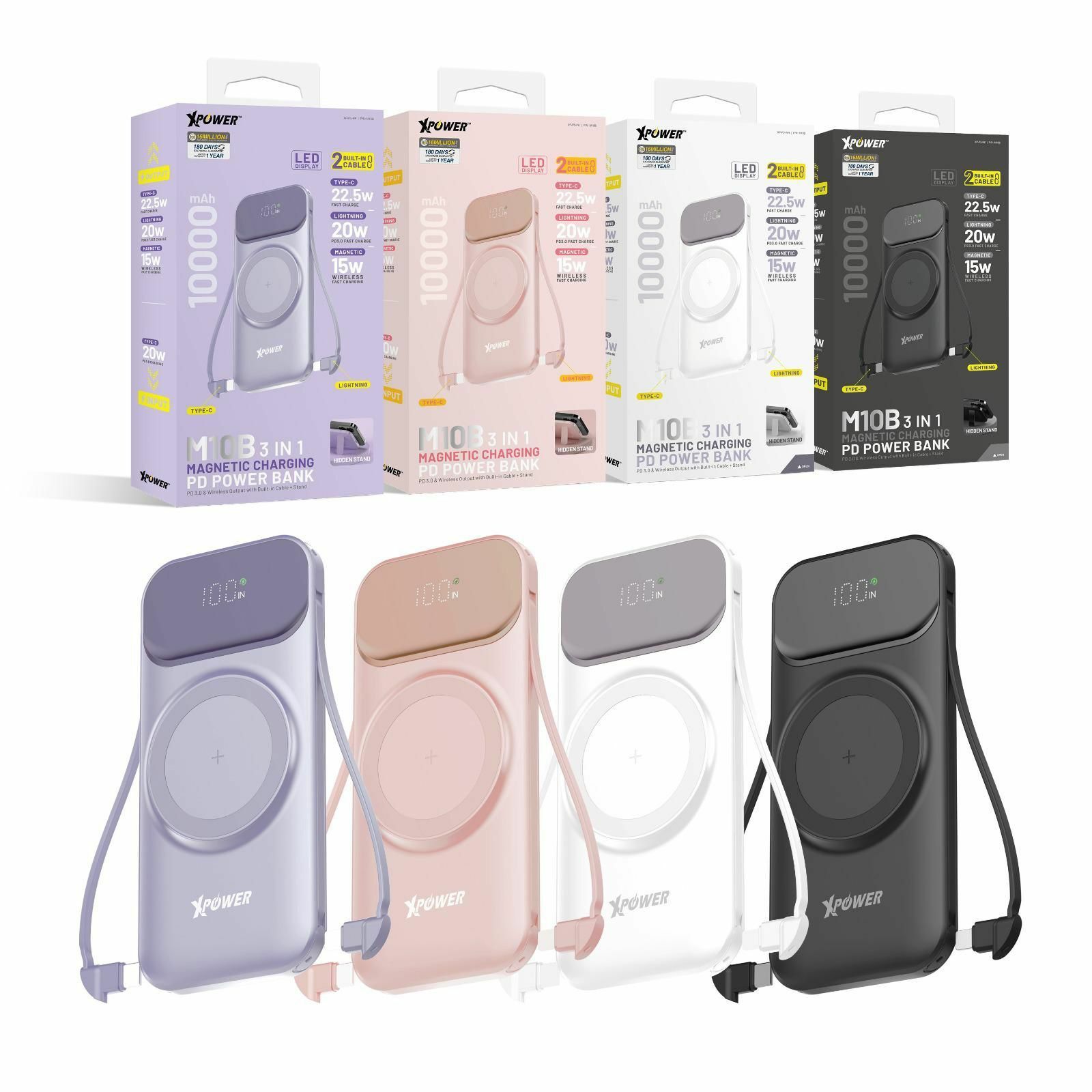 XPower M10B 3合1 PD 3.0磁吸無線快速充電器