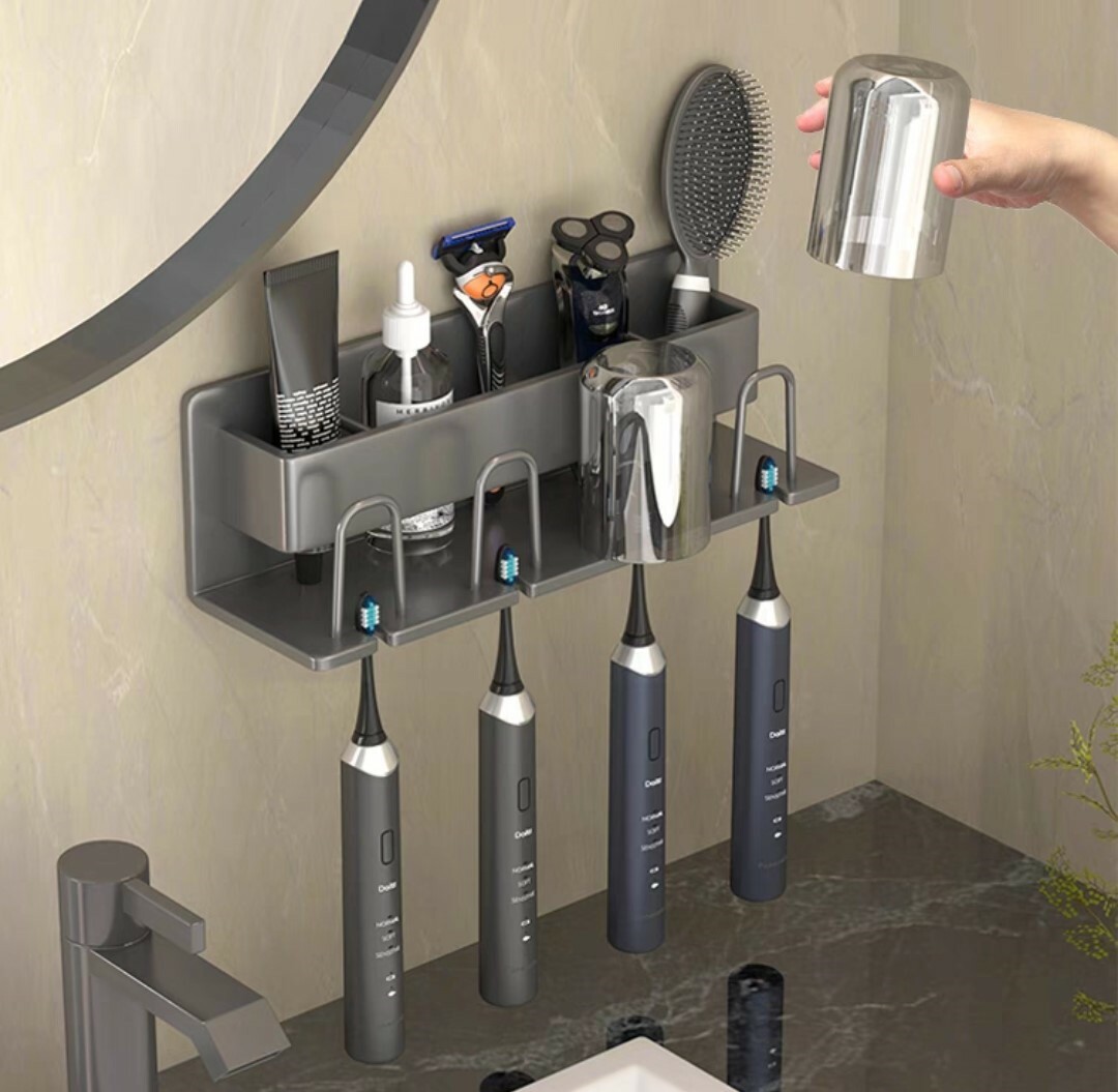 免打孔牙刷漱口杯置物架
