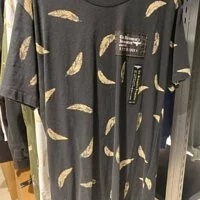 [S] BOYLONDON FEATHER ALL OVER T-SHIRT DRESS,BLACK/GOLD, B92TS1274F99 [FINAL SALE] (SBB42)
