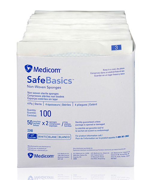 Medicom 麥迪康 - Safebasics消毒無紡紗布片 | (原盒50包)