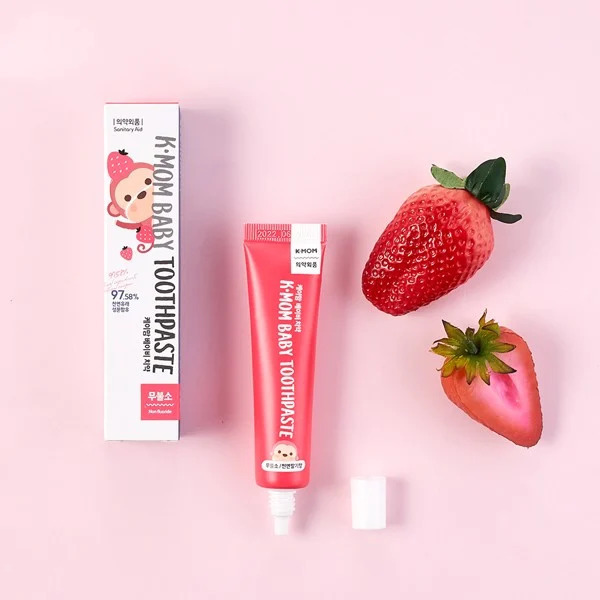 K-MOM 不含氟嬰幼兒牙膏-士多啤梨