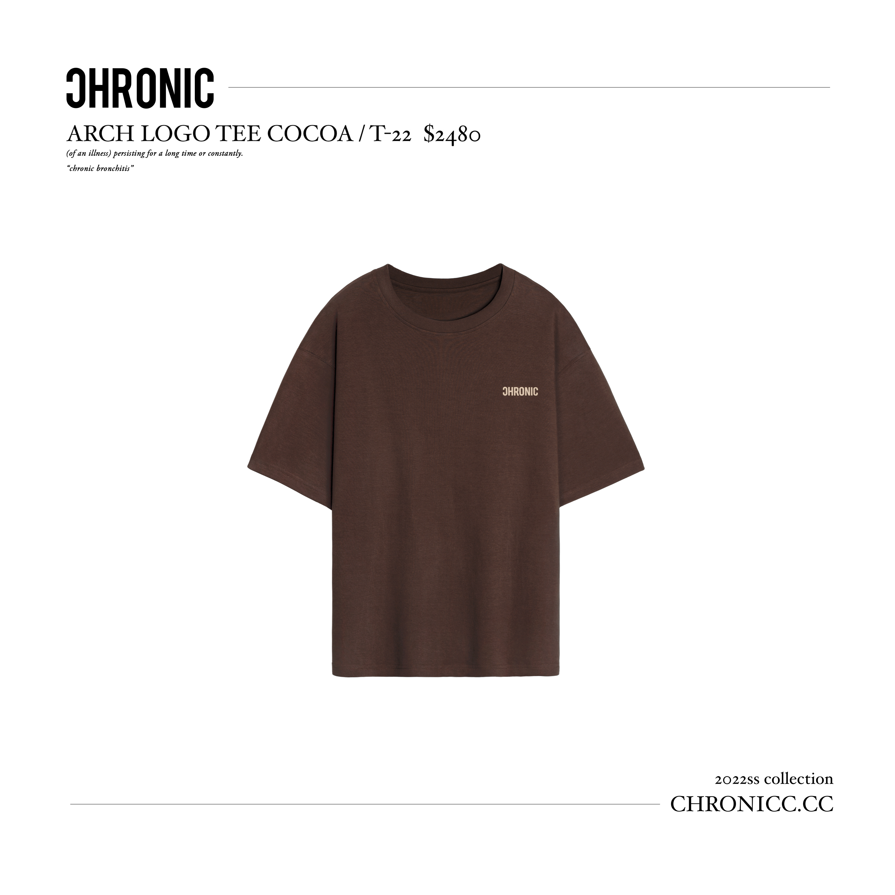 ARCH LOGO TEE COCOA / T-22