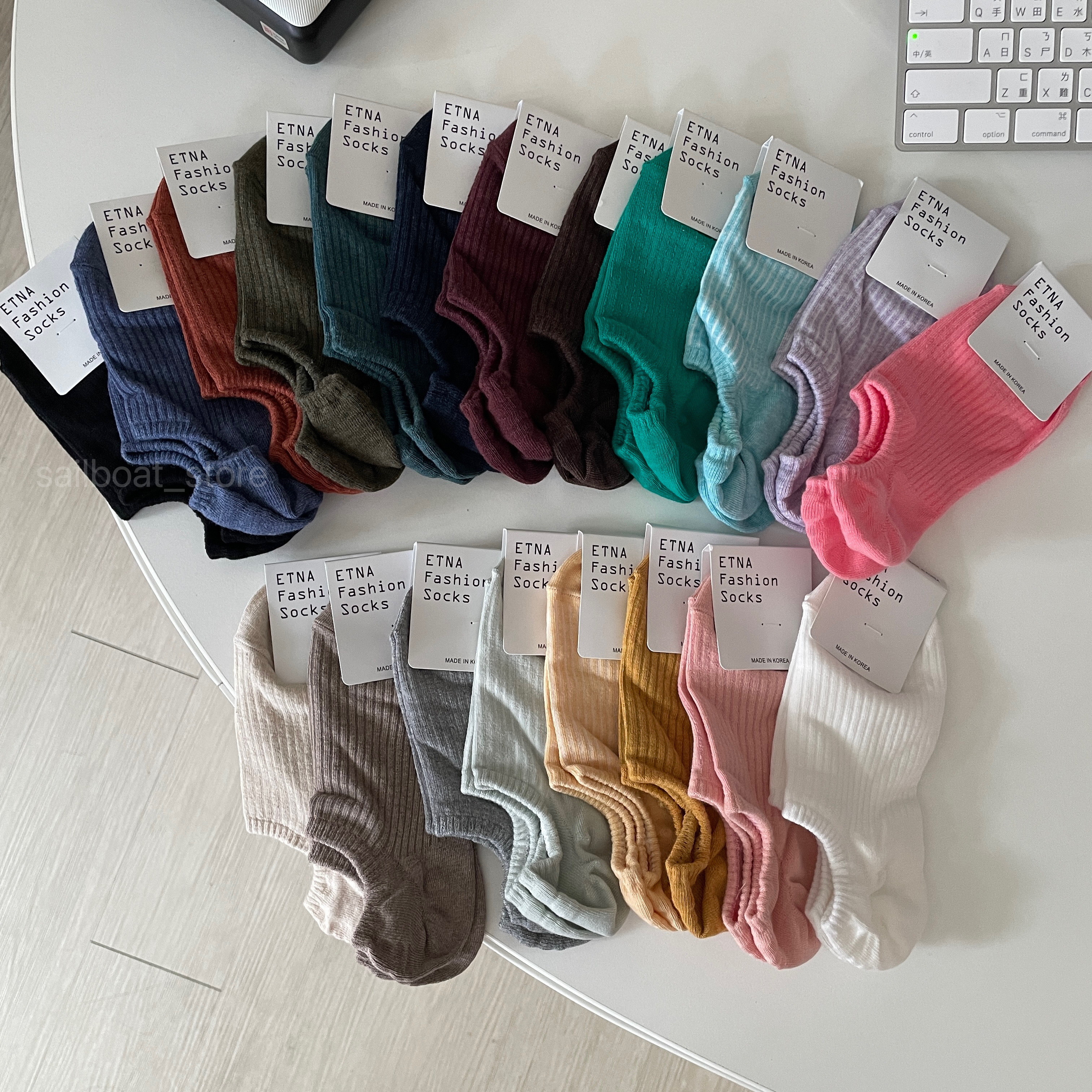 #預購 正韓 ETNA 短襪20色/素色襪/後跟止滑