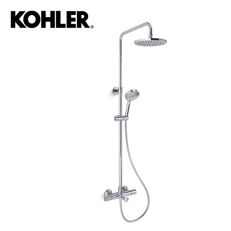 KOHLER JULY三出水淋浴柱-99742T-C9-CP 三路直角型淋浴升降桿組