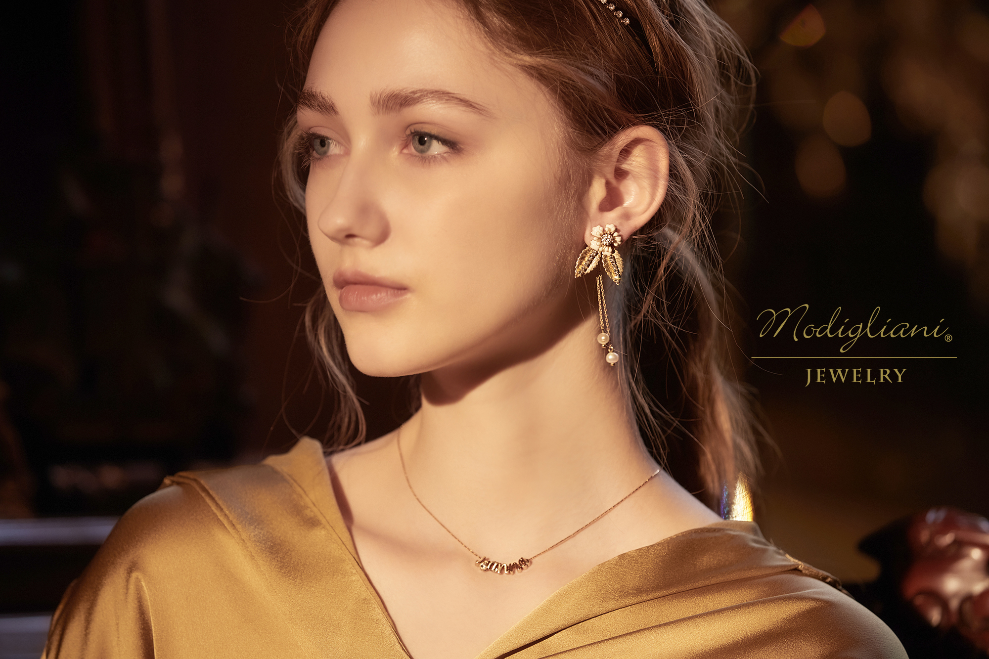 黃銅飾品, 耳環,飾品, 黃銅,鋯石,花草,流蘇,兩戴式