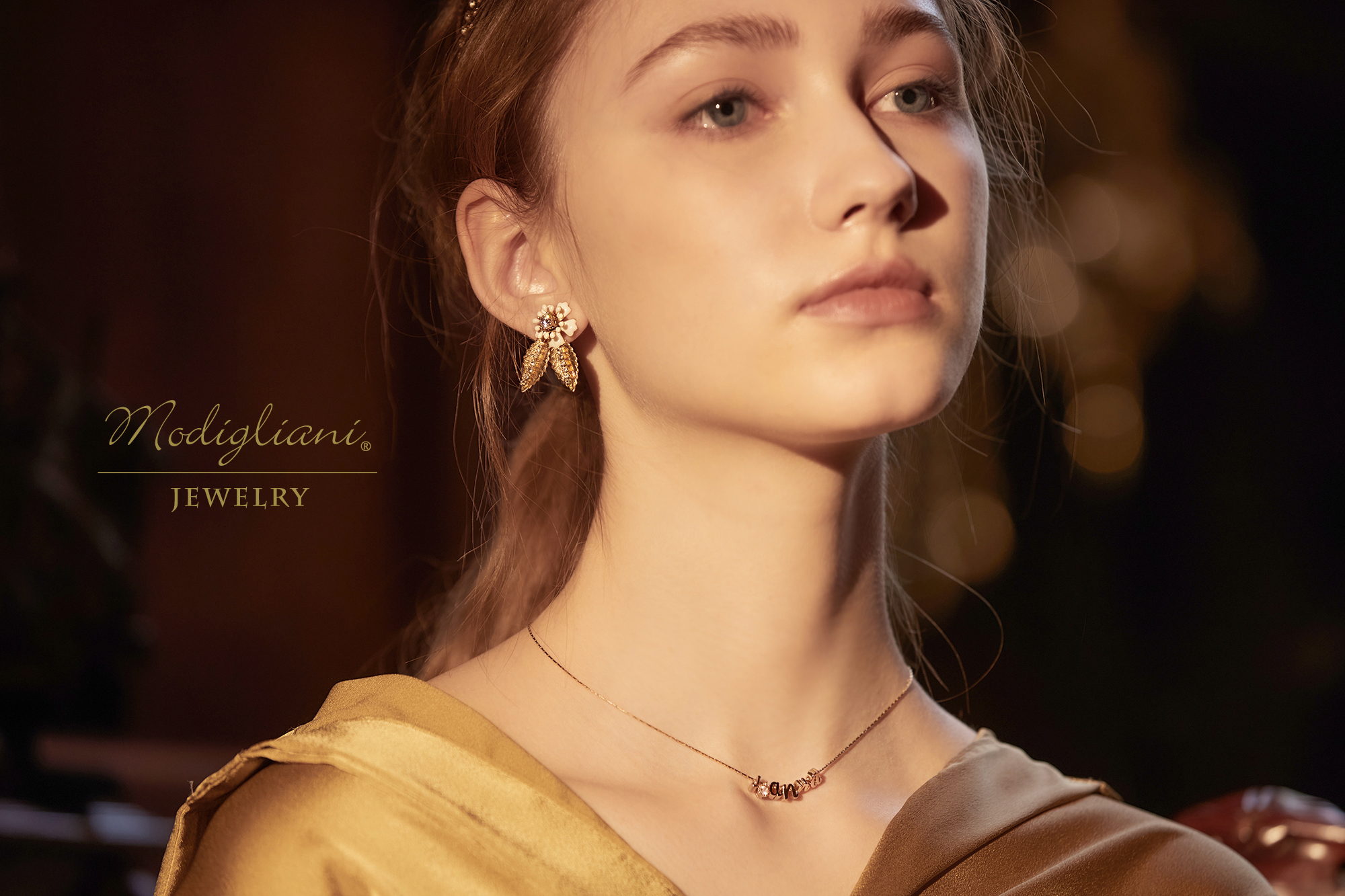 黃銅飾品, 耳環,飾品, 黃銅,鋯石,花草,流蘇,兩戴式